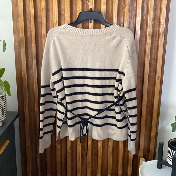 Vince 100% Cashmere Stripe Boxy Crew Sweater. Size S - Picture 3 of 11